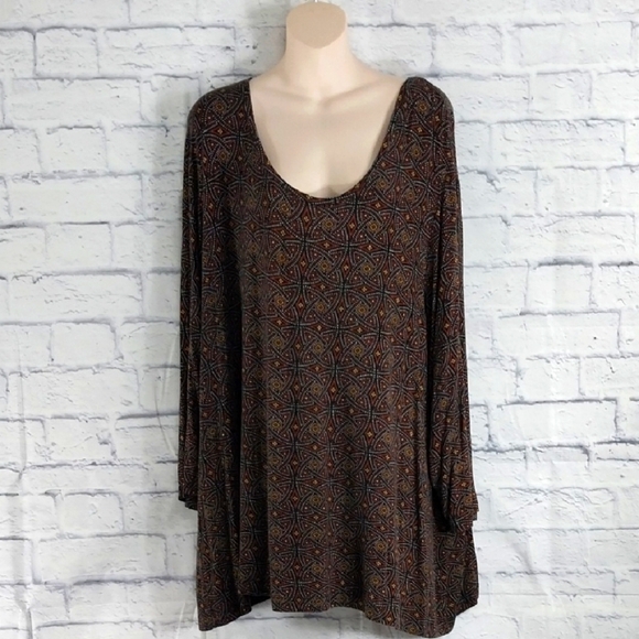 Cato Tunic Top Long Sleeve Rayon Blend Sz 26/28W - Picture 1 of 5